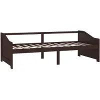 vidaXL Lit de jour 3 places pin massif brun foncé 90x200 cm