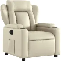vidaXL Fauteuil relax électrique Crème similicuir