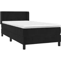 vidaXL Lit boxspring avec matelas noir 90x190 cm velours