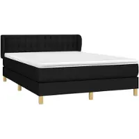 vidaXL Lit boxspring avec matelas noir 140x190 cm Tissu
