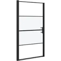 vidaXL Porte de douche 100x178 cm semi-mate verre trempé noir