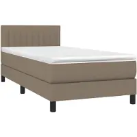 vidaXL Lit Boxspring avec matelas Taupe 80x200 cm Tissu