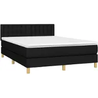vidaXL Lit boxspring avec matelas noir 140x190 cm Tissu
