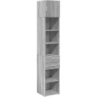 vidaXL Armoire haute étroite Gris Sonoma 40x42,5x225 cm Matériau dérivé du bois