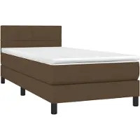 vidaXL Lit boxspring avec matelas brun foncé 100x200 cm Tissu