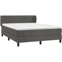 vidaXL Lit boxspring avec matelas gris foncé 180x200 cm velours