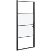 vidaXL Porte de douche 91x195 cm semi-mate verre trempé noir