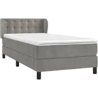 vidaXL Lit boxspring avec matelas gris clair 80x200 cm velours