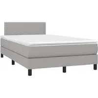 vidaXL Lit boxspring avec matelas gris clair 120x200 cm Tissu