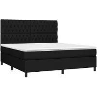 vidaXL Lit Boxspring avec matelas & LED Noir 180x200 cm Tissu