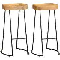 vidaXL Tabouret de bar 2 pcs. Bois massif de manguier