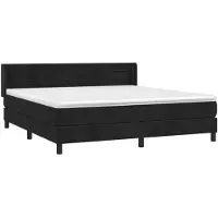 vidaXL Lit boxspring avec matelas noir 180x200 cm velours
