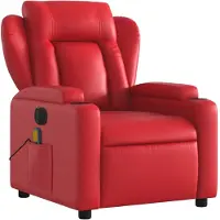 vidaXL Fauteuil de massage électrique rouge similicuir