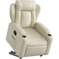vidaXL Fauteuil relax avec releveur électrique Crème similicuir
