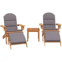 vidaXL Ensemble de salon de jardin 3 pièces Adirondack bois massif acacia