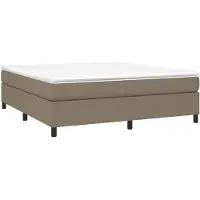 vidaXL Lit boxspring avec matelas Taupe 160x200 cm Tissu
