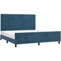 vidaXL Cadre de lit avec tête de lit bleu foncé 180x200 cm velours