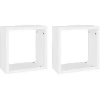 vidaXL Étagères cube murales 2 pcs Blanc 30x15x30 cm