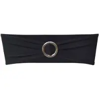 vidaXL Ruban décoratif élastique avec boucle de chaise 25 pcs Noir
