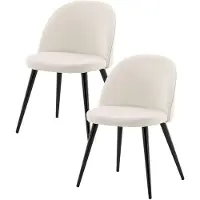 Ebuy24 Skagen chaise de salle à manger velours côtelé beige,noir.