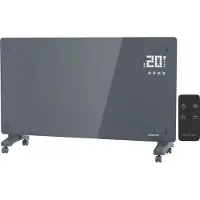 Auronic Chauffage Électrique - - Convecteur avec Thermostat et Télécommande - Panneaux chauffants - jusqu'à 30 m² - 2500W - Gris