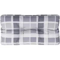 vidaXL Coussin de palette motif à carreaux gris 70x40x12 cm tissu