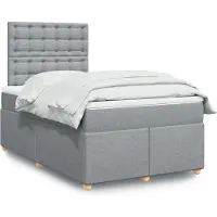 vidaXL Lit boxspring avec matelas gris clair 120x190 cm Tissu