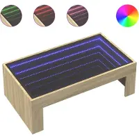 vidaXL Table basse avec Infinity-LED Chêne Sonoma 90x50x30 cm