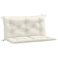 vidaXL Coussins de banc de jardin lot de 2 crème mélangé tissu