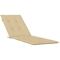 vidaXL Coussin de chaise longue beige mélangé (75+105) x 50 x 4 cm tissu