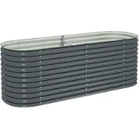 vidaXL Plateau de jardin 240 x 80 x 81 cm Acier galvanisé Gris