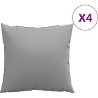 vidaXL Coussins de canapé lot de 4 gris 50x50 cm tissu