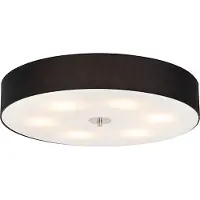 QAZQA Plafonnier rond de style campagnard noir 70 cm - Drum