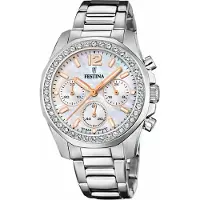 Festina Montre à affichage analogique blanc perle