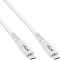 InLine câble USB4, USB-C prise/prise, PD 240W, 8K60Hz, TPE, blanc, 2m