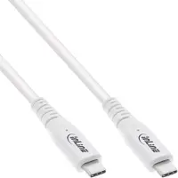 InLine câble USB4, USB-C prise/prise, PD 240W, 8K60Hz, TPE, blanc, 1m