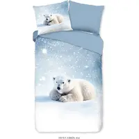 Good Morning KinderBettbezug "ours polaire" - Blau - (140x200/220 cm) - Baumwolle 100% Flanell