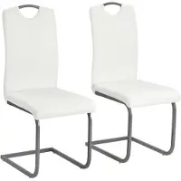 vidaXL Chaise cantilever 2 pcs. Blanc Similicuir