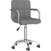 vidaXL Chaise de salle à manger Tissu gris clair pivotant