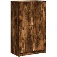 vidaXL Meuble à chaussures Chêne fumé 59x35x100 cm Bois d'ingénierie