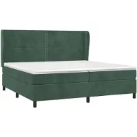 vidaXL Lit boxspring avec matelas vert foncé 200x200 cm velours