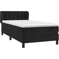 vidaXL Lit boxspring avec matelas noir 90x190 cm velours