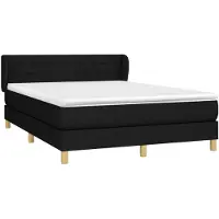 vidaXL Lit boxspring avec matelas noir 140x190 cm Tissu