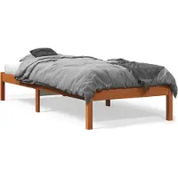 vidaXL Lit en bois massif sans matelas pin brun cireux 90x200