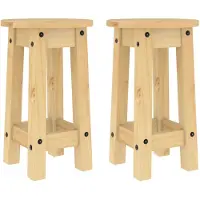 vidaXL Tabouret de bar 2 pcs. Pin massif