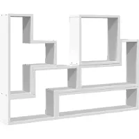 vidaXL Étagère murale blanc 96x12x64 cm bois d’ingénierie