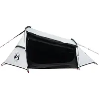 DKD Home Decor Tente de camping tunnel 2 personnes Blanc Foncé Etanche