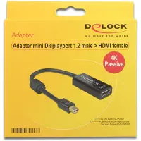 DeLOCK 62613 Mini-DisplayPort 1.2/HDMI Adapter 4K, Passiv 0,20 m schwarz