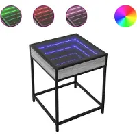 vidaXL Table de chevet avec LED infini sonoma gris 40x40x51 cm