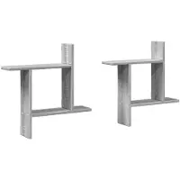 vidaXL Étagères murales 2pcs sonoma gris 50x12x50 cm bois d'ingénierie